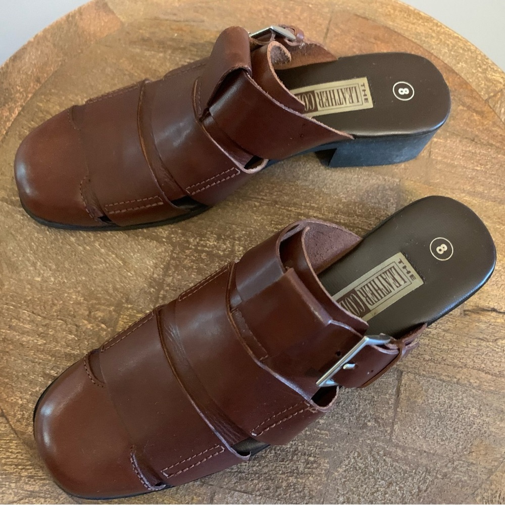 The Leather Collection Brown Leather Sandals - 8